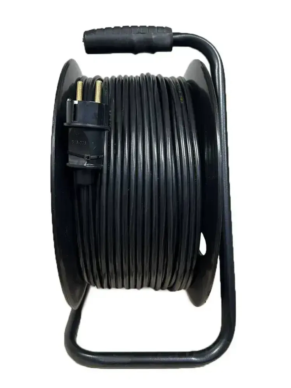 Силовой удлинитель на пластиковой катушке ПВС ТУ 2х1,5 mm 100 Метров/ 4 Розетки/ Б/З