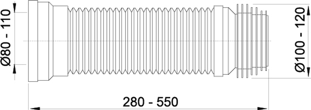 A97 Гибкая (гофра) подводка для выпуска унитаза