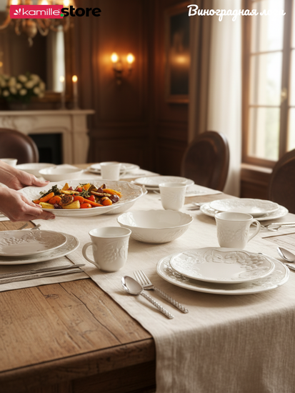 Тарелка суповая/салатник 15,5х5 см. набор 4 шт. Виноградная лоза