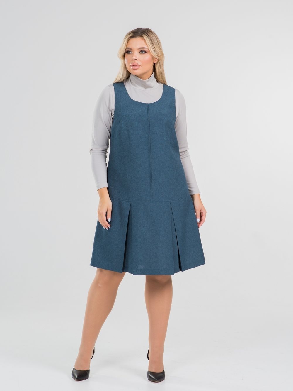 Сарафан 1355 зелено-синий Novita (Акция)