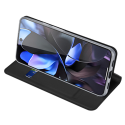 Чехол книжка из PU кожи черного цвета от Dux Ducis для Google Pixel 10 и 10 Pro, серия Skin Pro Series Case