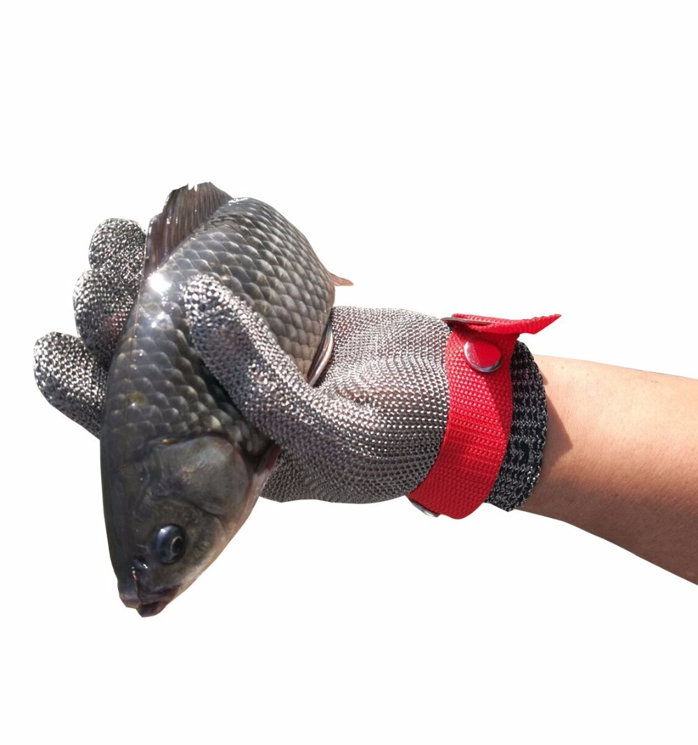 Перчатка кольчужная пятипалая красная Китай