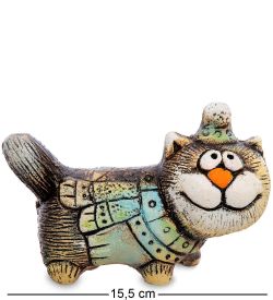 KK-237 Фигурка «Кот в шапке» шамот