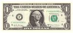 Счастливая Банкнота США 1 доллар UNС (год случайный). На удачу