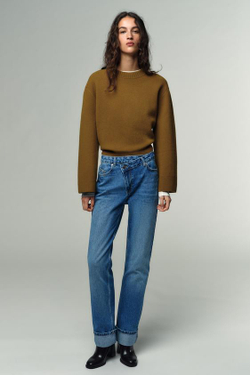 ZARA ДЖИНСЫ Z.09 STRAIGHT CROSSOVER С ВЫСОКОЙ ПОСАДКОЙ И ПОЛНОЙ ДЛИНОЙ, ИНДИГО