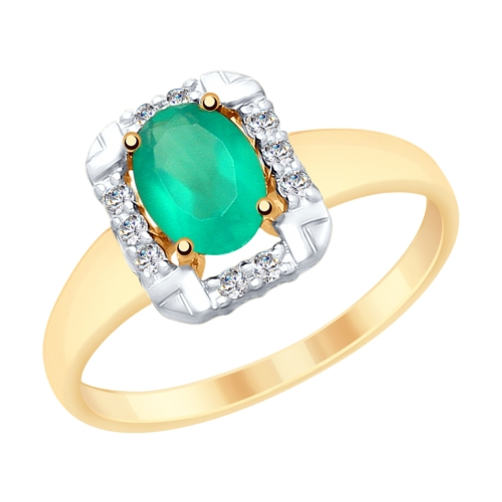 Кольцо из золота с агатами