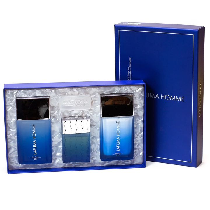 Набор для ухода за лицом Bergamo Lafuma Blue Homme for Men 3 Set для мужчин (тонер, эмульсия, туалетная вода)