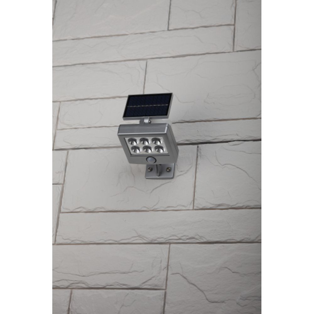 Светильник уличный ЭРА ERAFS048-08 настенный прожектор с датчиком движения, на солнечной батарее, 6LED, 150 lm | Садовые фасадные светильники