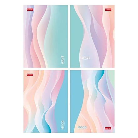 Блокнот А6 24л скоба "Нежность" клетка, глянц.лам., 16диз.