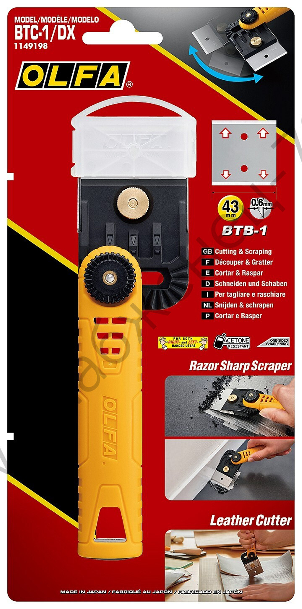 OLFA Hobby Craft Models, для реза кожи, нож-скребок (OL-BTC-1/DX)