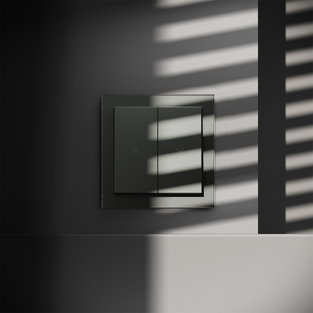 Выключатель встраиваемый VOLTUM S70 для жалюзи 10А, (титан)