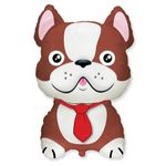 Шар (28"/71 см) Фигура, Бульдог, Коричневый