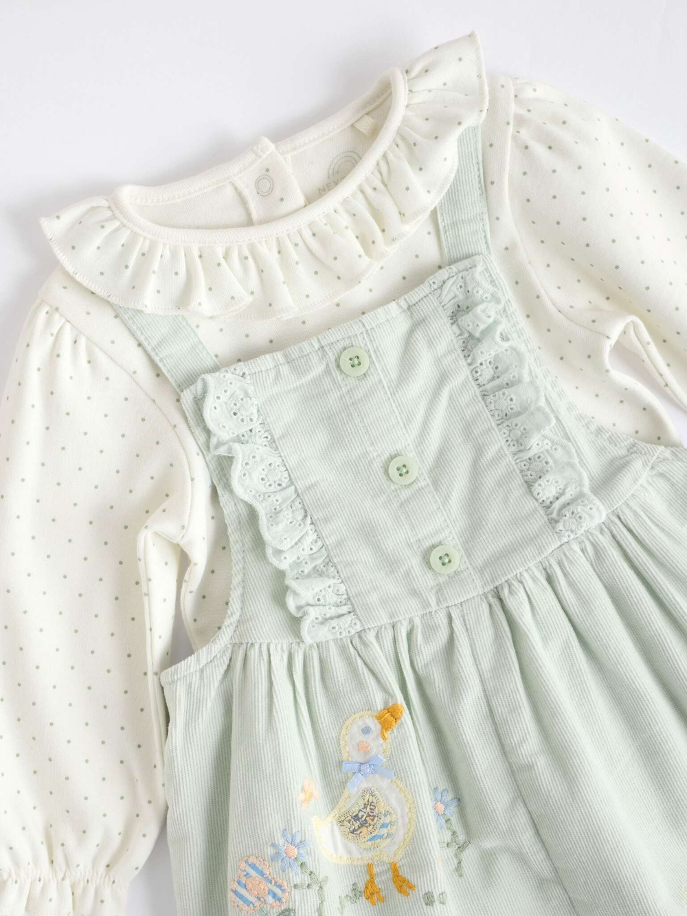 Комбинезон и боди в комплекте для малышей Next Q94-884, Мятный, Молочный