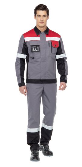 Костюм "Виват" NEW полукомбинезон (серый/черный/красный)