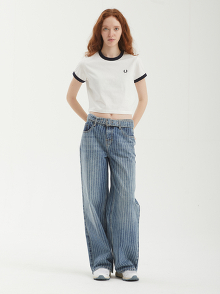 Женская Футболка Cropped Ringer