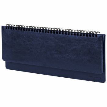 Планинг настольный недатированный (305x140 мм) BRAUBERG "Imperial" кожзам 60 л. синий (111694)