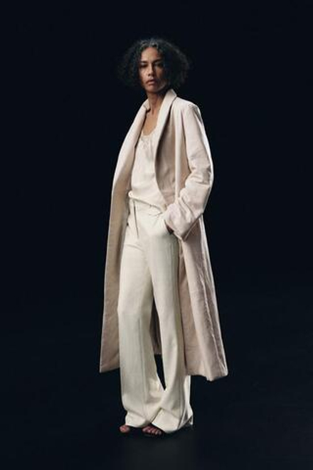 ZARA РАСКЛЕШЕННЫЕ БРЮКИ С ЗАНИЖЕННОЙ ТАЛИЕЙ ZW COLLECTION, ЭКРЮ