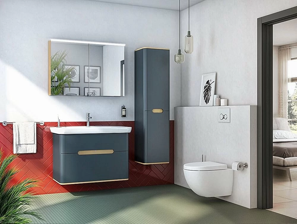 Тумба с раковиной VitrA Sento 60838 100 матовый антрацит