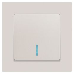 Выключатель Intro Accent 6-102-06 с подсветкой, 10А-250В, IP20, СУ, AL/CU, перламутр