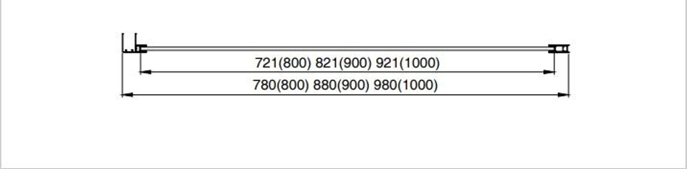 AQ NAA 6310-80 (новый артикул AQ ARI WA 08020CH) Неподвижная душевая стенка 800x2000, для комбинации с дверью, профиль хром, стекло прозрачное