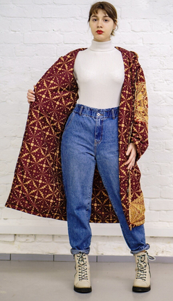 Двустороннее пальто-парка, по мотивам русского золотного шитья в церковных одеяниях