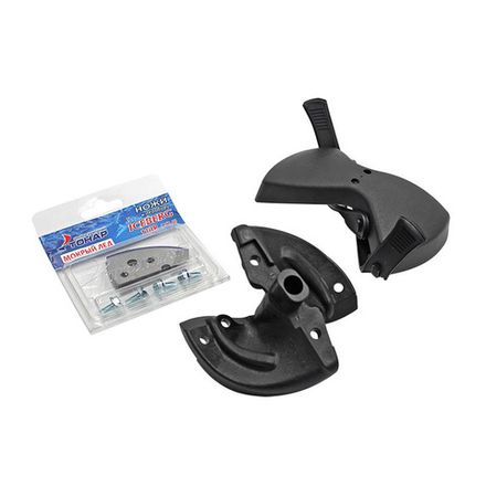 Голова режущая ледобура ICEBERG-110(R) v2.0/v3.0 (правое вращ.) в сборе (радиусные ножи + защ. футля