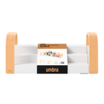 Полка для специй трехъярусная раздвижная bellwood, белая/натуральное дерево