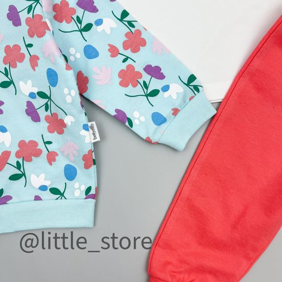 Комплект из футера "Colorful flowers" с футболкой