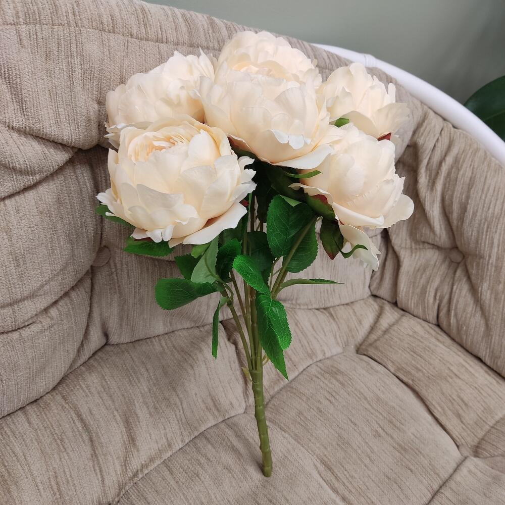 Букет искусственных персиковых пионов