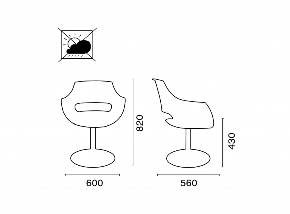 Кресло вращающееся Papatya Opal-M, хромированный, полированный, белый