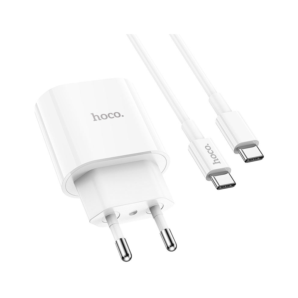 Сетевое зарядное устройство Hoco C94A Metro 1xUSB-C, 3А, PD20W + USB-C кабель Type-C, 1м