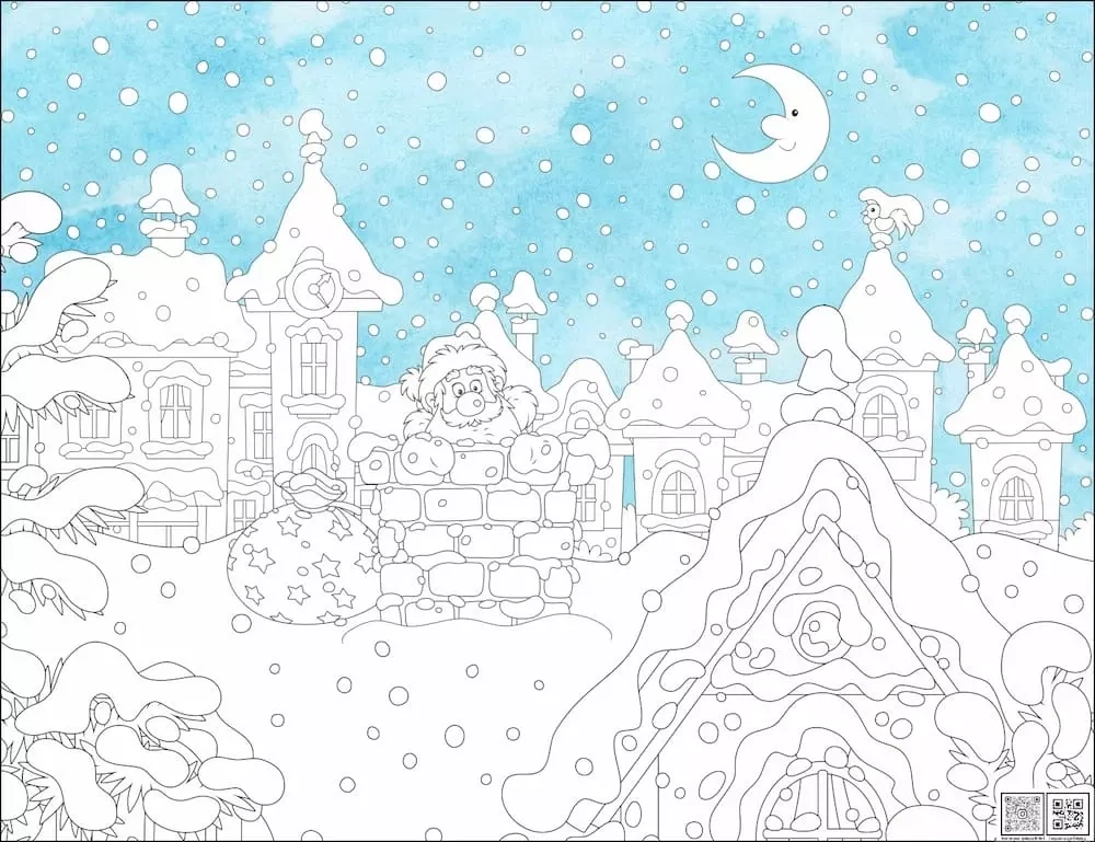 Цифровое панно ID Wall Раскраска в цвете "Новогодняя ночь"