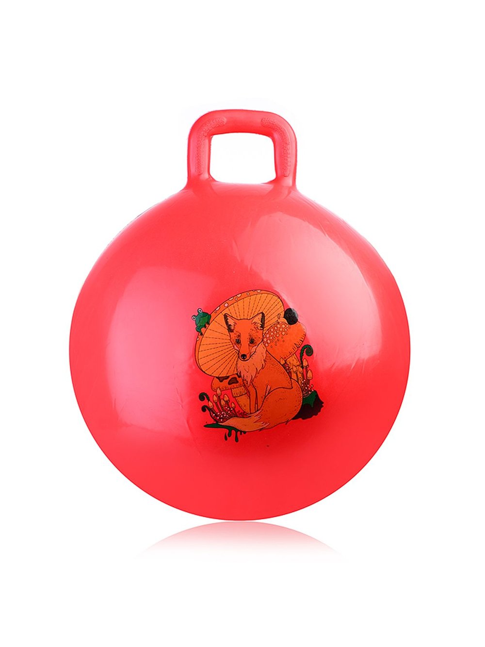 Мяч прыгун с ручкой 55см (красный цвет)