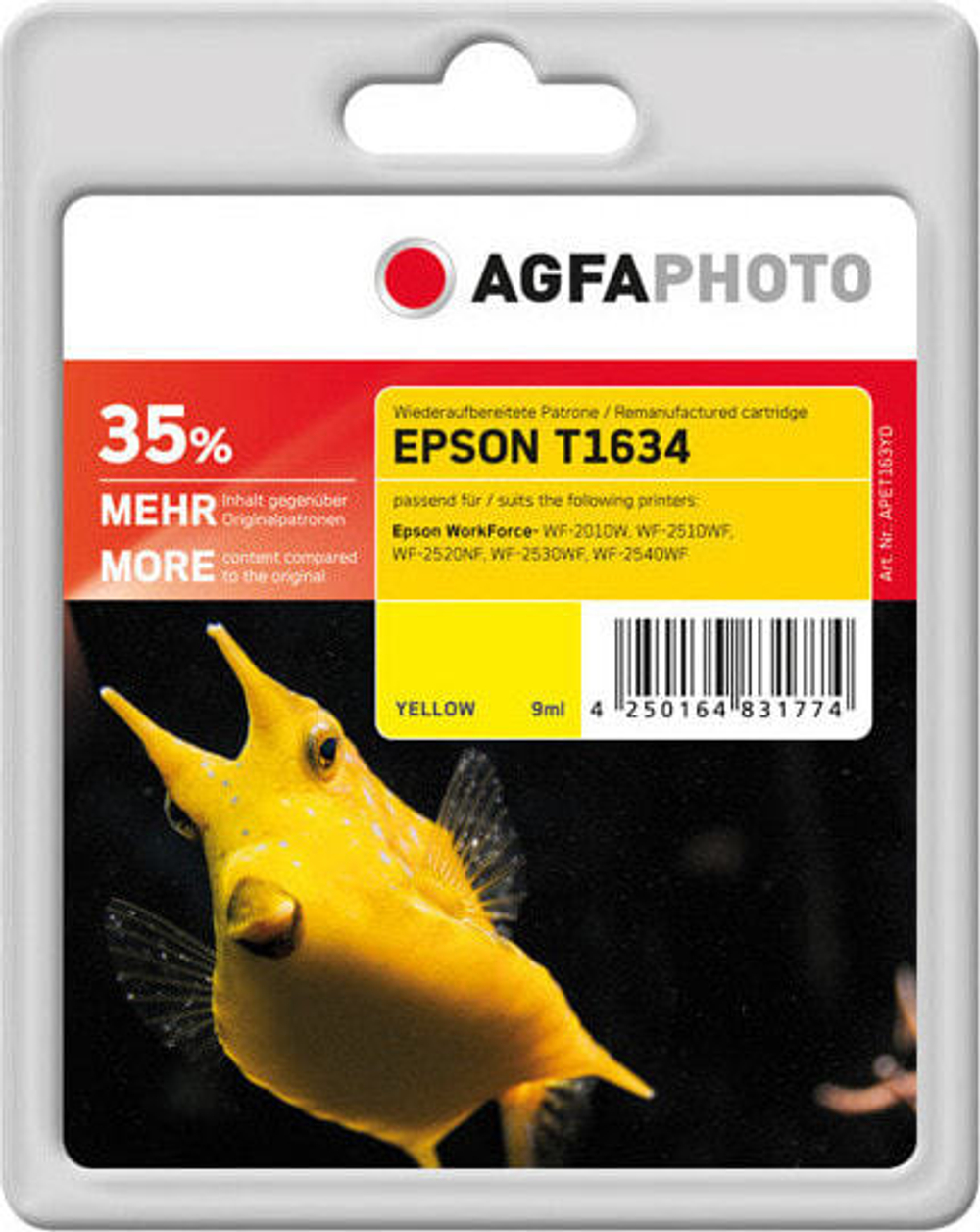 Картридж струйный желтый 1 шт AgfaPhoto Holding GmbH APET163YD