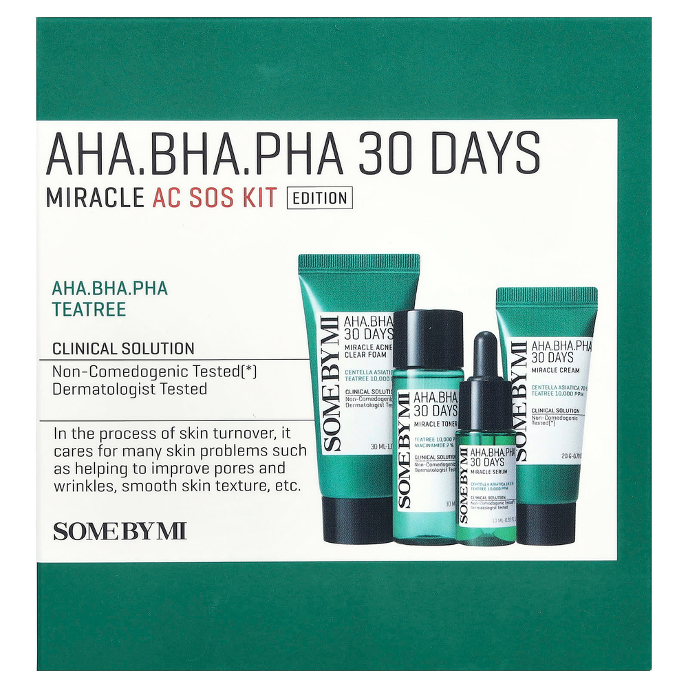 SOME BY MI, тонер с АГК БГК PHA 30 Days Miracle AC SOS Kit, Edition, набор из 4 предметов