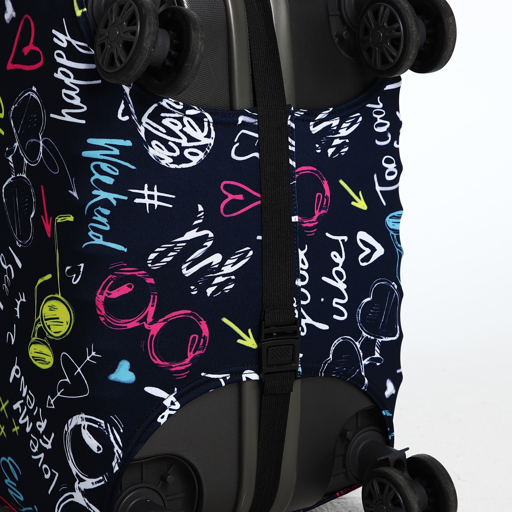 Чехол для чемодана 28", цвет чёрный/разноцветный, 10136546