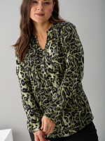 Блузка БЛ-22/зеленый-леопард