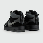 Кроссовки Nike Air Force 1 Mid Black / Grey with Fur