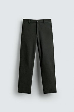 ZARA БРЮКИ ЧИНОС SLIM FIT, ТЕМНО-ЗЕЛЕНЫЙ