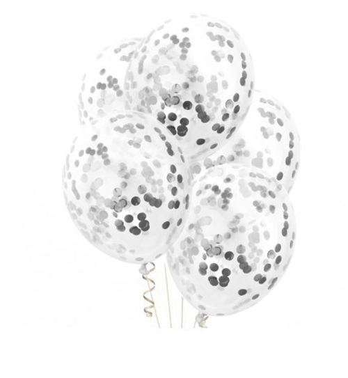 Шар с конфетти серебро