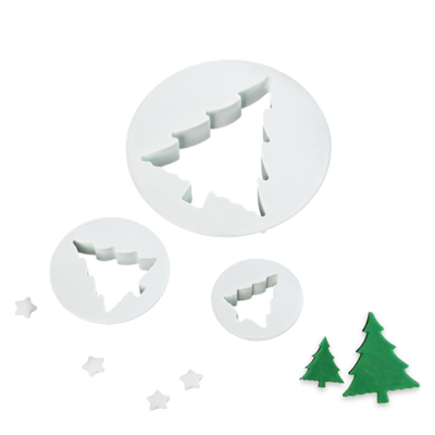 Набор выемок кондитерских для марципана и теста Доляна «Ёлочки», 3 шт