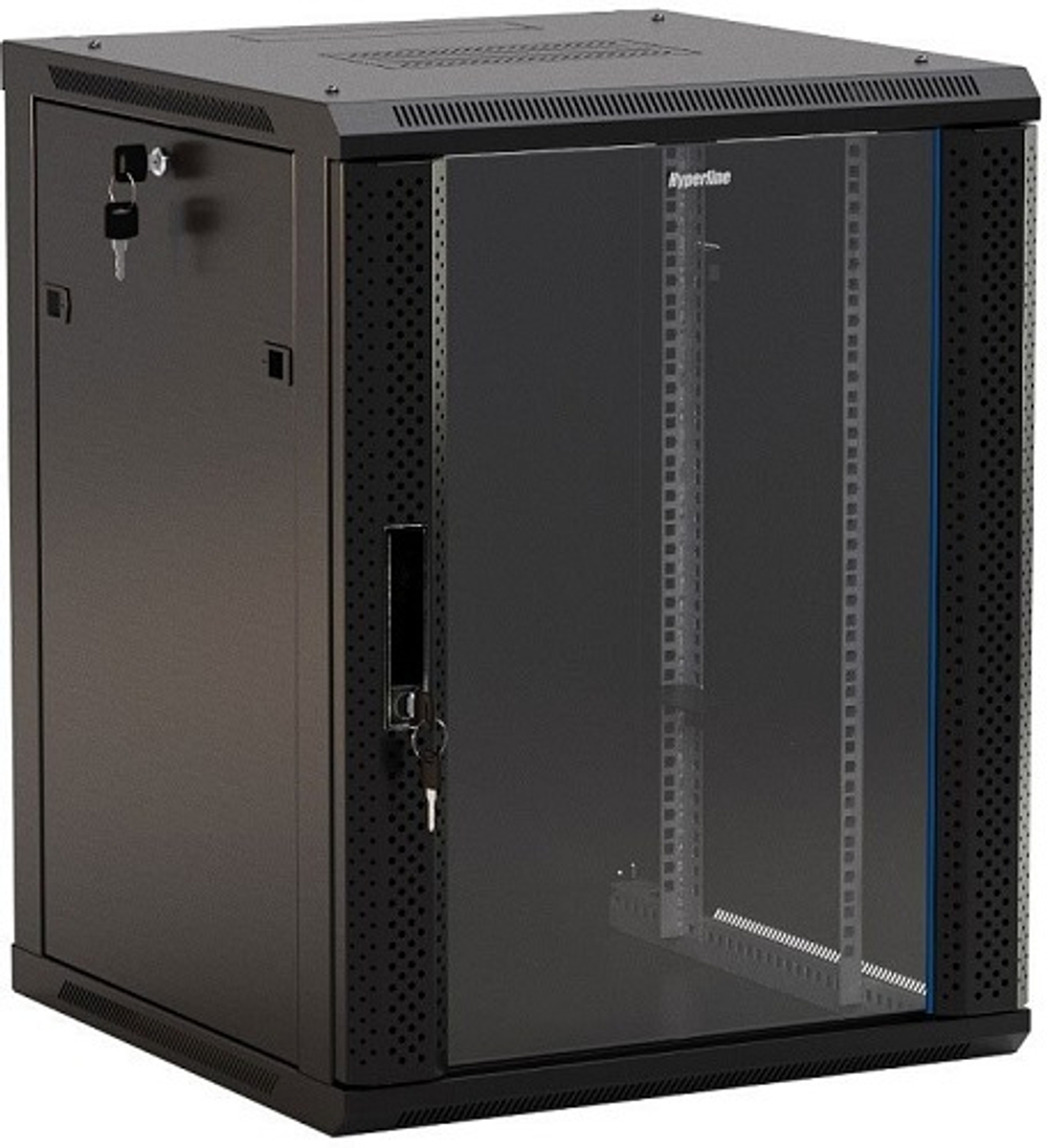 Шкаф серверный 19", 15U Hyperline TWB-FC-1566-GP-RAL9004