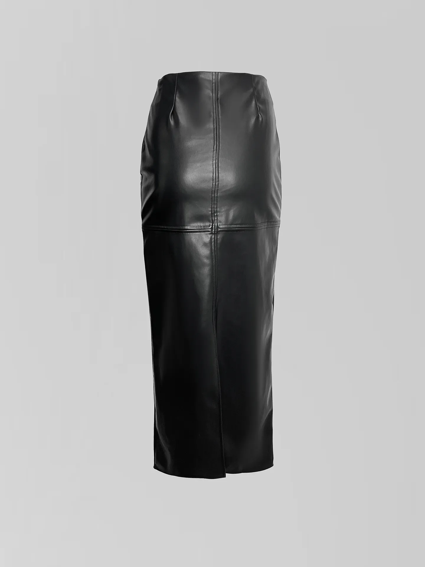 Юбка Wish collection 91122 удлиненная кожаная с разрезом сзади