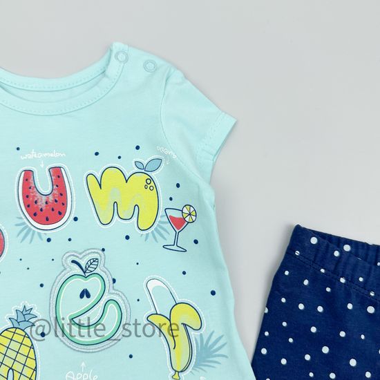 Комплект хлопковый "Summer" ментол/синий