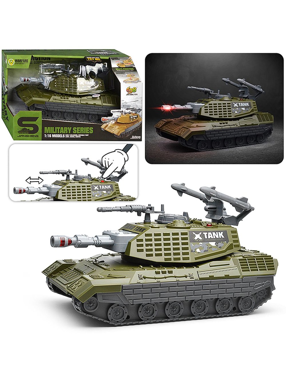 Игрушка Танк Ударная сила со светом и звуком (JS206)