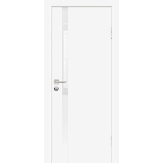 Купить Фото межкомнатной двери экошпон Profilo Porte P-8 белая кромка ABS остеклённая
