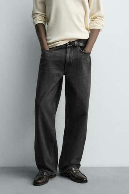 ZARA ДЖИНСЫ BAGGY FIT, УГОЛЬНЫЙ