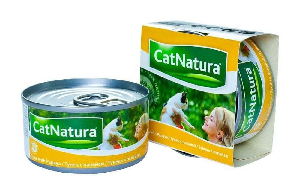 Cat Natura консервы для кошек тунец с папайей 85г