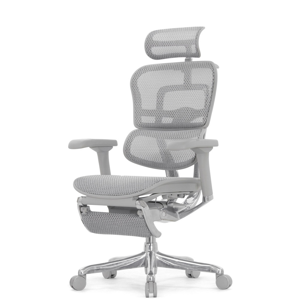 Кресло FALTO Ergohuman Elite 2 с подножкой ( серый каркас /сетка светлаяT-168-B2 Natural)