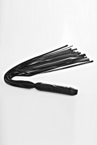 Чёрный латексный фаллос-плетка Mini Rocket (Цвет: черный)